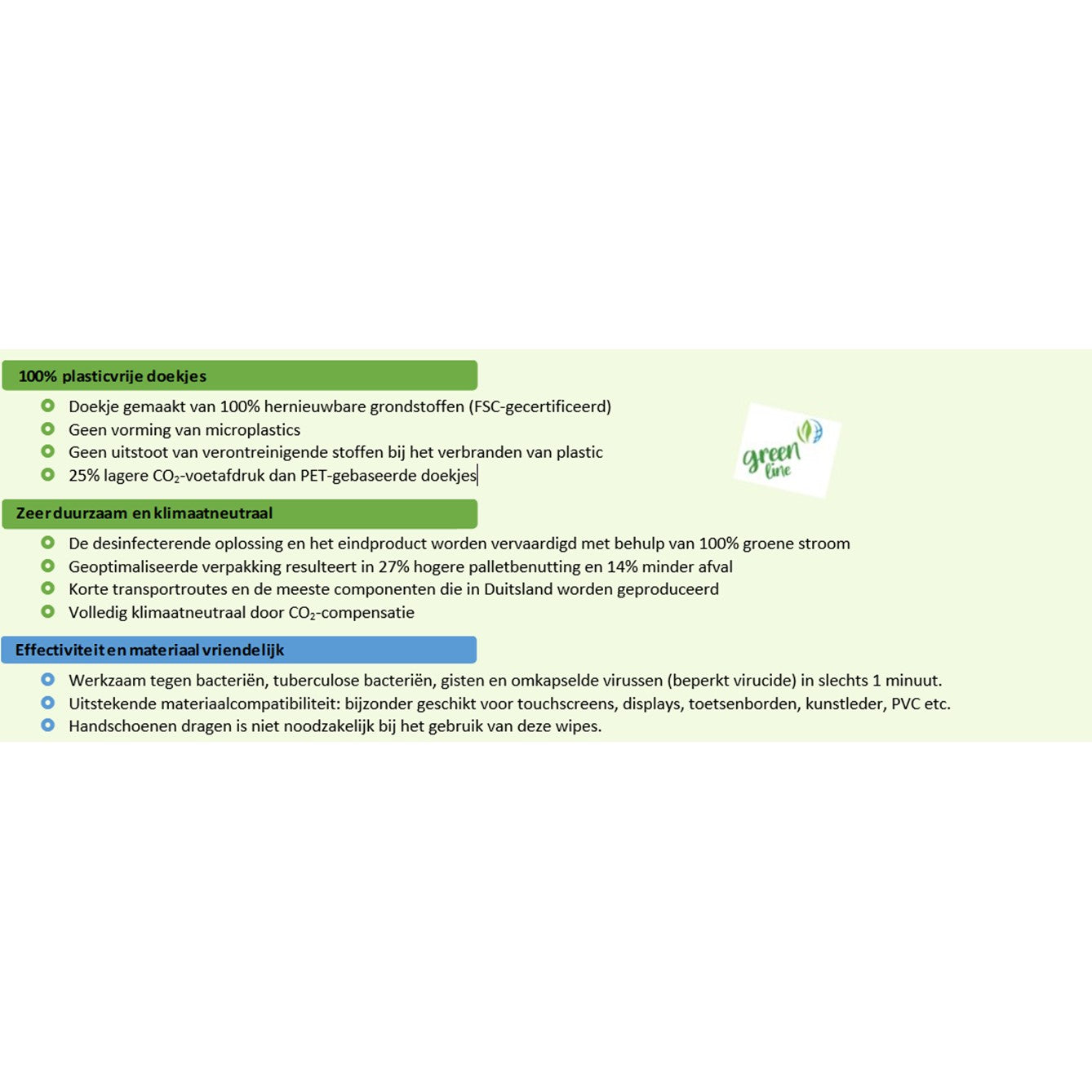 Mikrozid® green line 100% plasticvrije desinfectie doekjes per 114 stuks