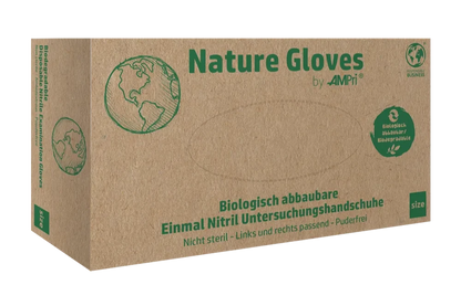 Ampri Nature Gloves biologisch afbreekbare nitril handschoenen van medische kwaliteit per 100 stuks