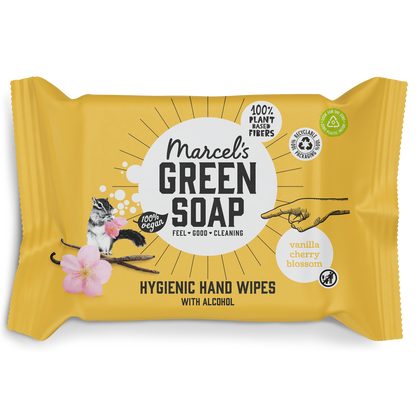 Marcel's Green Soap Hygiënische Handdoekjes Vanille & Kersenbloesem met Alcohol