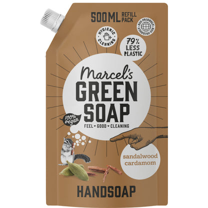Marcel's Green Soap Handzeep Refill Sandelhout & Kardemom 500ml