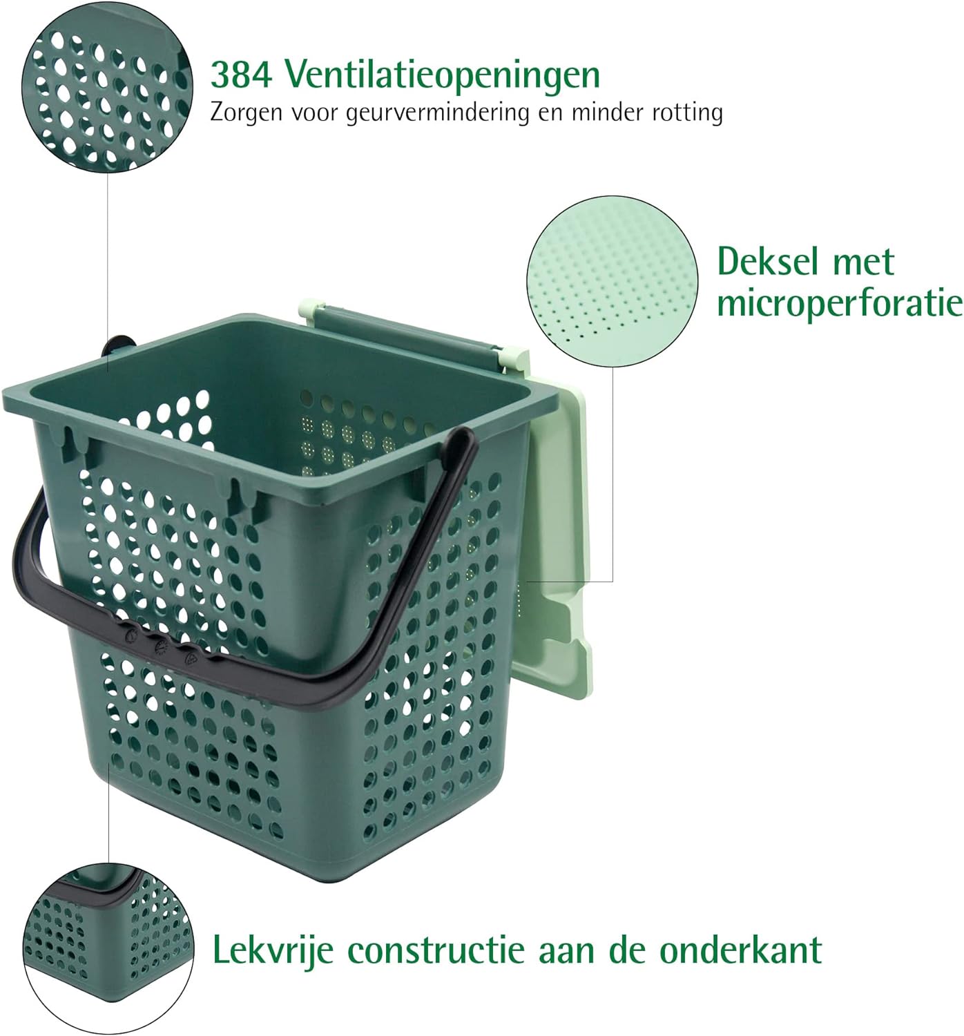 BioMat Airbox Afvalemmer Met Gaten Geschikt voor GFT 10L