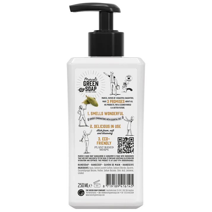 Marcel's Green Soap Microplasticvrije Vegan Handzeep Sandelhout & Kardemom 250ml