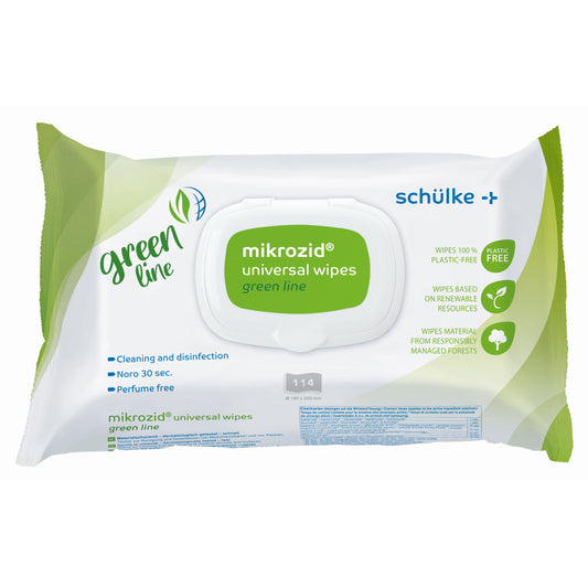 Mikrozid® green line 100% plasticvrije desinfectie doekjes per 114 stuks